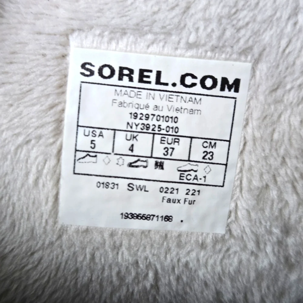 Sorel Rylee Waterproof Black Suede Warm Lined Pink Stars Toddler Girl Sz 5 Boots - Picture 8 of 8